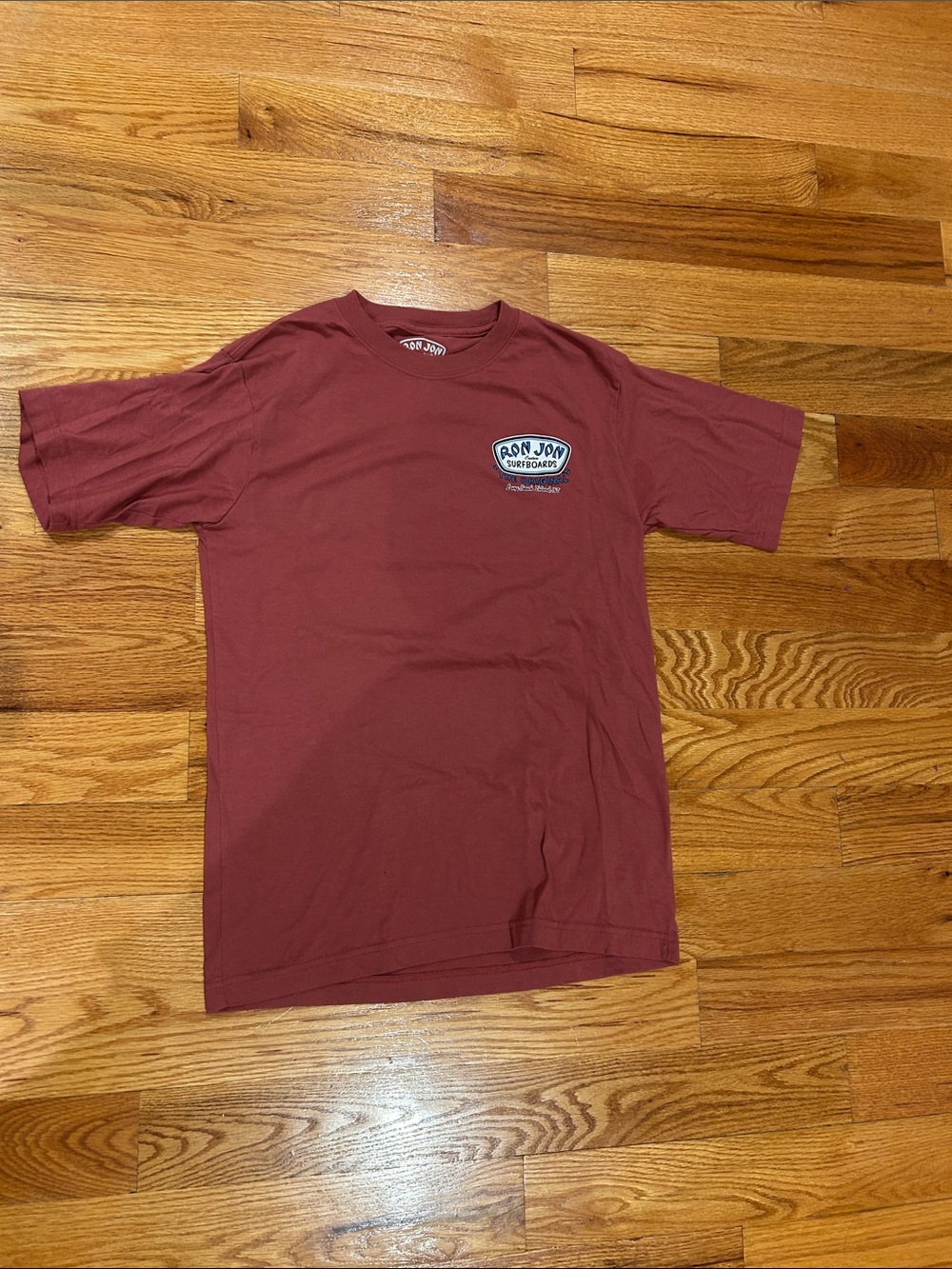 Ron Jon Maroon Short Sleeve Tee with Patch Logo
